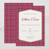 Invitation Tartan Primevère Écossaise (Devant / Derrière)