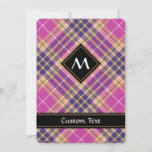 Invitation Tartan rose, or et bleu (Devant)