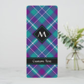 Invitation Tartan vert de mer, violet et bleu (Debout devant)