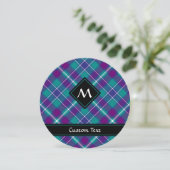 Invitation Tartan vert de mer, violet et bleu (Debout devant)