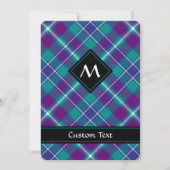 Invitation Tartan vert de mer, violet et bleu (Devant)