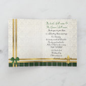 Invitation Tartan vert & or sur damas (Intérieur)