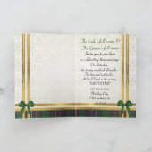 Invitation Tartan vert & or sur damas (Intérieur)