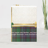 Invitation Tartan vert & or sur damas (Dos)
