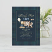Invitation Tartan “We Can Bearly Wait” Bear Baby Shower (Debout devant)