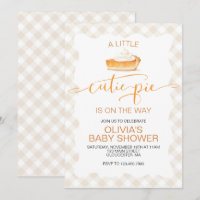 Tarte à citrouille Cutie  Chute Baby shower plaid