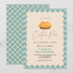 Invitation Tarte au potiron Cutie Pie plaid automnal Premier