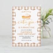 Invitation Tarte au potiron Cutie Pie plaid d'automne Premier (Debout devant)