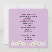 Invitation Tarte aux myrtilles pour brunch d'anniversaire (Dos)