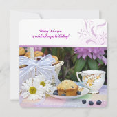 Invitation Tartelette aux myrtilles pour brunch d'anniversair (Devant)