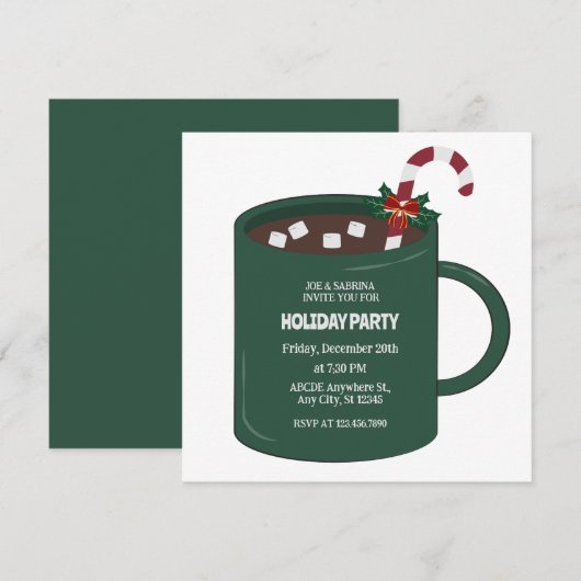 Invitation Tasse de cacao chaud  (Devant / Derrière)
