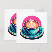 Invitation Tasse de café cappuccino (Devant / Derrière)