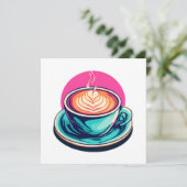 Invitation Tasse de café cappuccino (Debout devant)