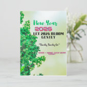 Invitation Tasse de café Nouvel An 2026 avec design de forêt (Debout devant)