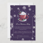 Invitation Tasse de chocolat chaud de Noël Party Violet (Dos)