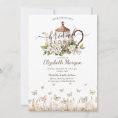 Invitation Tasse de thé à l'aquarelle Papillons de pré (Devant)