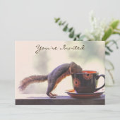 Invitation Tasse d'écureuil et de café (Debout devant)