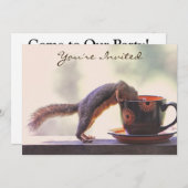 Invitation Tasse d'écureuil et de café (Devant / Derrière)