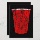 Invitation tasse en plastique rouge (Devant / Derrière)