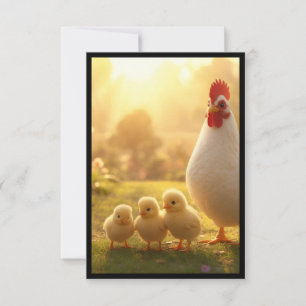 Invitation Tasse Poule et Poussins - Tasse Famille de Poulets
