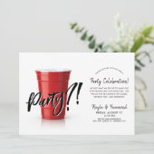 Invitation Tasse rouge | Fête de célébration pour toute occas (Debout devant)