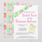 Invitation Tassel Personnalisé Papel Picado Rose Vert Fiesta (Devant / Derrière)