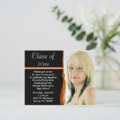 Invitation Tassel Photo Graduation Party Orange and Black (Debout devant)