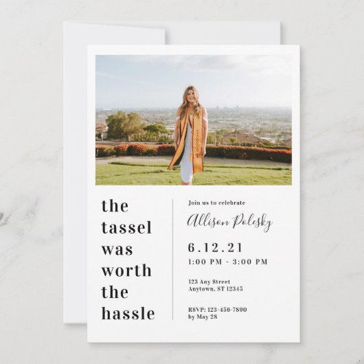 Invitation Tassel valait la peine de l'Hassle Graduation Clas (Devant)