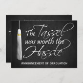 Invitation Tassel Worth the Hassle College Graduation, Medium (Devant / Derrière)
