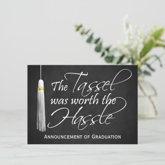 Invitation Tassel Worth the Hassle College Graduation, Medium (Debout devant)