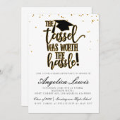 Invitation Tassel Worth the Hassle Graduation (Devant / Derrière)