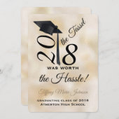 Invitation Tassel Worth the Hassle Graduation 2018 (Devant / Derrière)