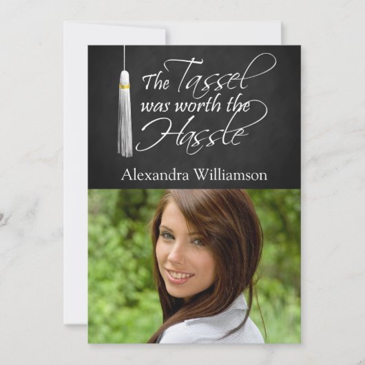 Invitation Tassel Worth the Hassle Photo Graduation (Devant)