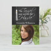 Invitation Tassel Worth the Hassle Photo Graduation (Debout devant)