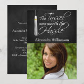 Invitation Tassel Worth the Hassle Photo Graduation (Devant / Derrière)