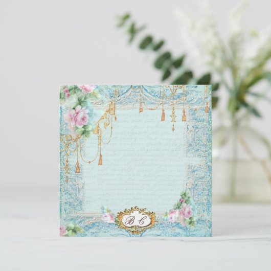 Invitation Tassels de dentelle français et écriture de script (Debout devant)