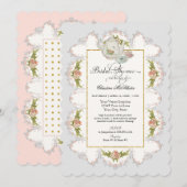 Invitation Tasses de thé de la théière n de thé de roses de (Devant / Derrière)