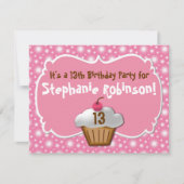 Invitation Tastey Frosted Cupcake 13e anniversaire (Devant)
