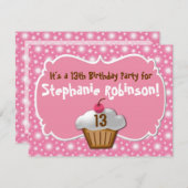 Invitation Tastey Frosted Cupcake 13e anniversaire (Devant / Derrière)