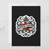 Invitation Tatouage de cœur d'amour véritable Regard de maria (Dos)