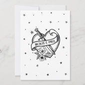 Invitation Tatouage mariage Traditionnel Rocher Doses Coeurs (Dos)