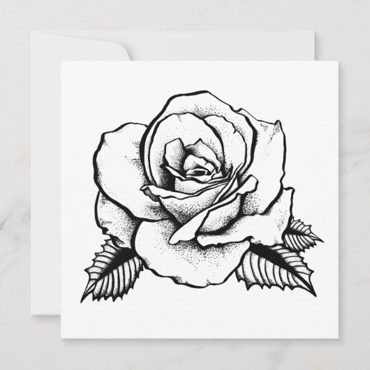 Invitation tatouage rose (Devant)