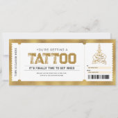 Invitation Tattoo Get Inked Gold Gift Ticket Bon de Réduction (Devant)