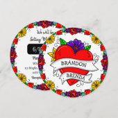 Invitation Tattoo Graffiti Art Style Mariage (Devant / Derrière)