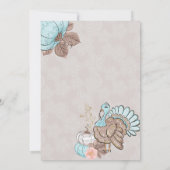 Invitation Taupe Aqua Corail Citrouille Dinde (Dos)