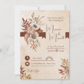 Invitation Taupe Automne Moderne Aquarelle Terracotta Mariage (Devant)