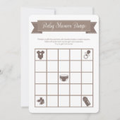Invitation Taupe Baby shower de sable Bingo Jeu double face (Devant)