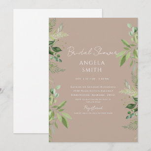 Invitation Taupe de Fête des mariées de remplissage simple et