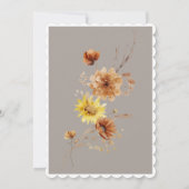 Invitation Taupe de tournesol d'automne rustique Fête des mar (Dos)