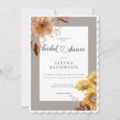 Invitation Taupe de tournesol d'automne rustique Fête des mar (Devant)